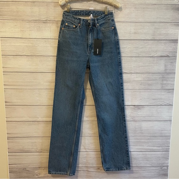 NWT Weekday Star Cut Out High Rise Jeans - Picture 5 of 6